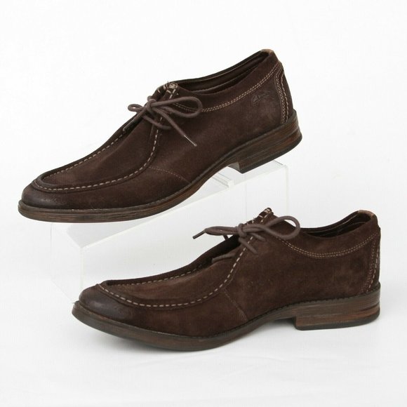Clarks Delsin Rise Brown Suede Leather Chukka Derby Shoes Mens 10.5 M Casual
